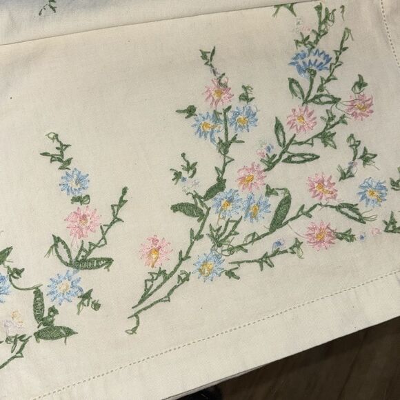 Floral Hand Embroidered Table Runner - Picture 4 of 5